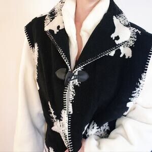 Vintage Teddy Coat & Vest Bear Cub Pine Trees M